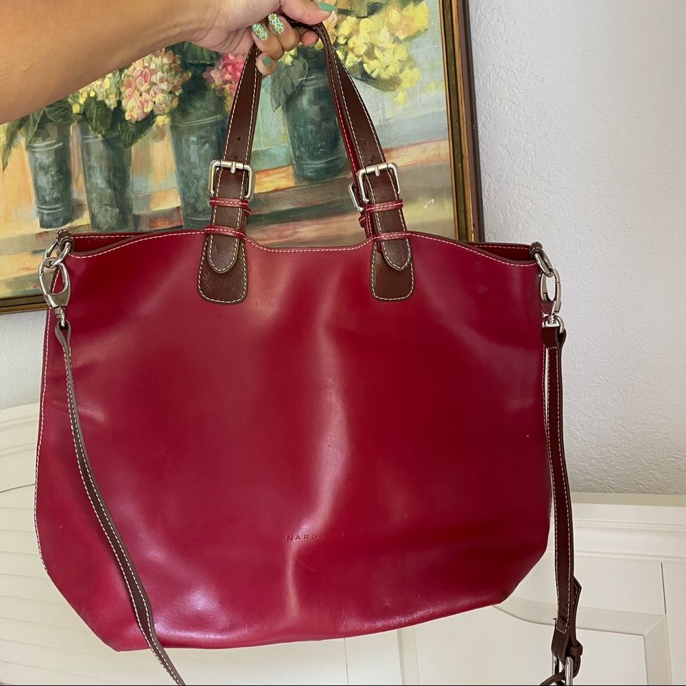 Nardelli Red Italian Leather Handbag